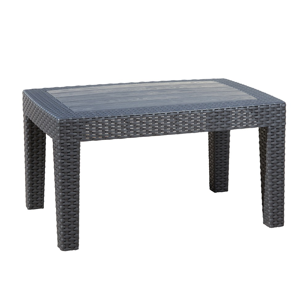 Rattan Effect Outdoor Coffee Table - Graphite